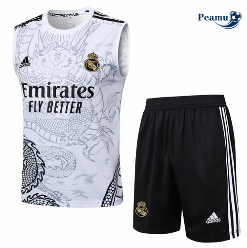 Scelta Kit Maglia Formazione Real Madrid Canotta + Pantaloncini Bianco 2024-2025
