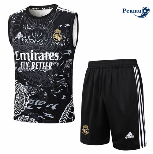 Acquistare Kit Maglia Formazione Real Madrid Canotta + Pantaloncini Nera 2024-2025