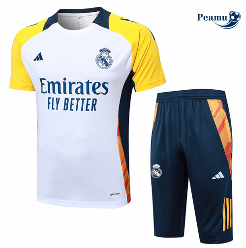 Negozio Kit Maglia Formazione Real Madrid + Pantaloncini Bianco 2024-2025