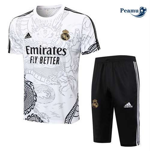 Grossista Kit Maglia Formazione Real Madrid + Pantaloncini Bianco 2024-2025