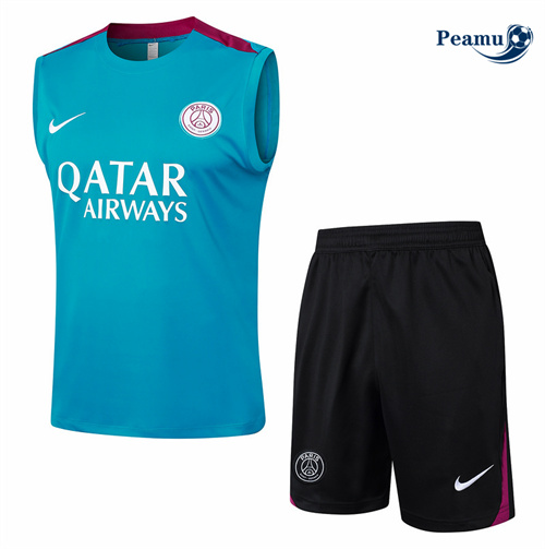 Shopping Kit Maglia Formazione PSG Canotta + Pantaloncini Blu 2024-2025