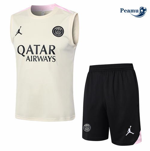 Sconto Kit Maglia Formazione PSG Canotta + Pantaloncini giallo 2024-2025
