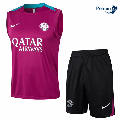 Nuove Kit Maglia Formazione PSG Canotta + Pantaloncini Rosa 2024-2025