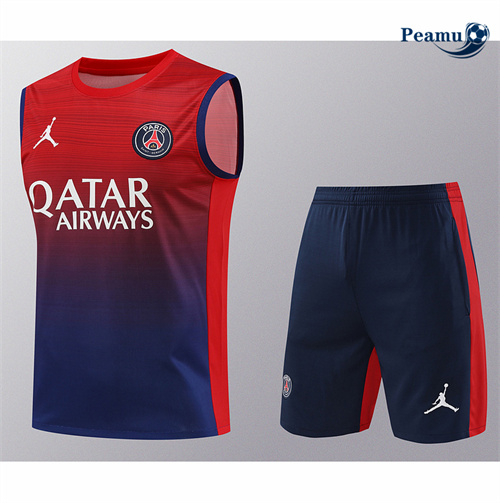 Promozionale Kit Maglia Formazione PSG Canotta + Pantaloncini Rosso 2024-2025