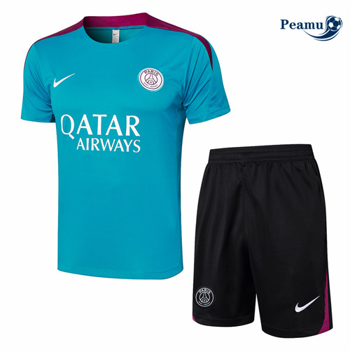 Collezione Kit Maglia Formazione PSG + Pantaloncini Blu 2024-2025