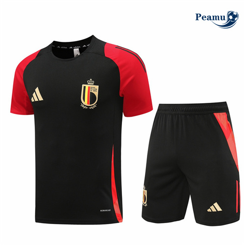 Shopping Kit Maglia Formazione Belgio + Pantaloncini Nera 2024-2025