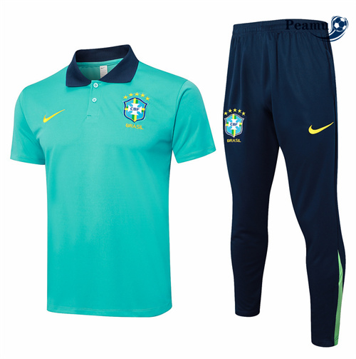 Collezione Kit Maglia Formazione Brasile Polo + Pantaloncini cielo blu 2024-2025
