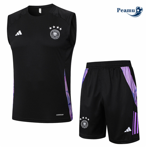 Grossista Kit Maglia Formazione Germania Canotta + Pantaloncini Nera 2024-2025