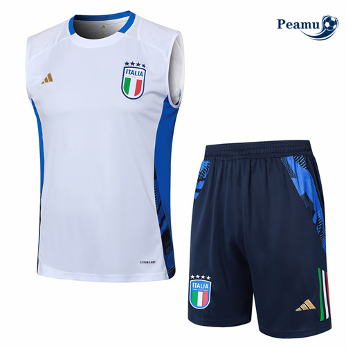 Acquista Kit Maglia Formazione Italia Canotta + Pantaloncini Bianco 2024-2025