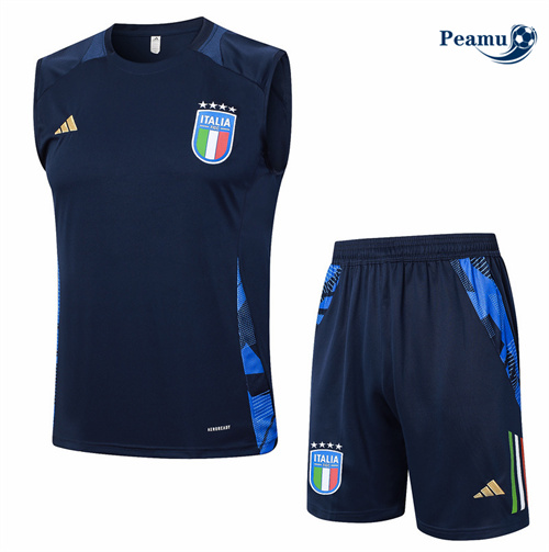 Acquistare Kit Maglia Formazione Italia Canotta + Pantaloncini Blu navy 2024-2025
