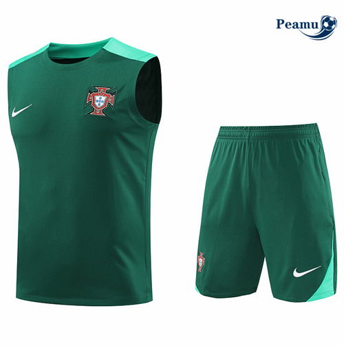 Grossista Kit Maglia Formazione Portogallo Canotta + Pantaloncini verde 2024-2025