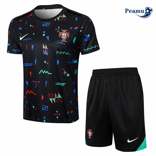 Nuove Kit Maglia Formazione Portogallo + Pantaloncini Nera 2024-2025