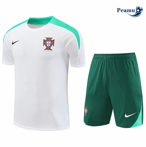 Creare Kit Maglia Formazione Portogallo + Pantaloncini Bianco 2024-2025