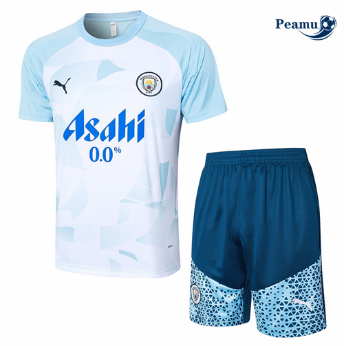 Shopping Kit Maglia Formazione Manchester City + Pantaloncini Blu 2024-2025