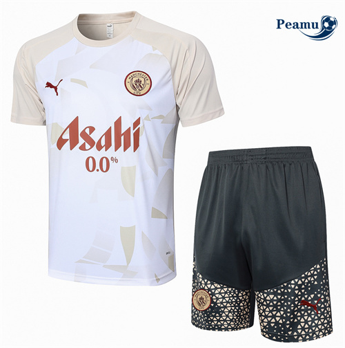 Sconto Kit Maglia Formazione Manchester City + Pantaloncini giallo 2024-2025
