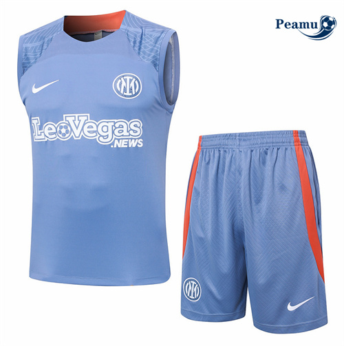 Grossista Kit Maglia Formazione Inter Milan Canotta + Pantaloncini grigio chiaro 2024-2025