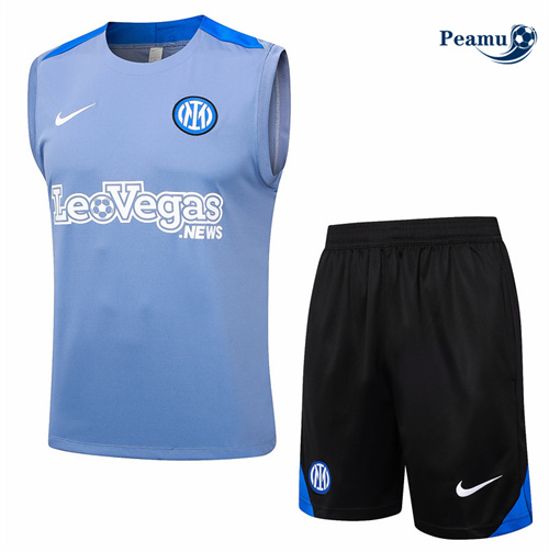 Vendere Kit Maglia Formazione Inter Milan Canotta + Pantaloncini grigio 2024-2025