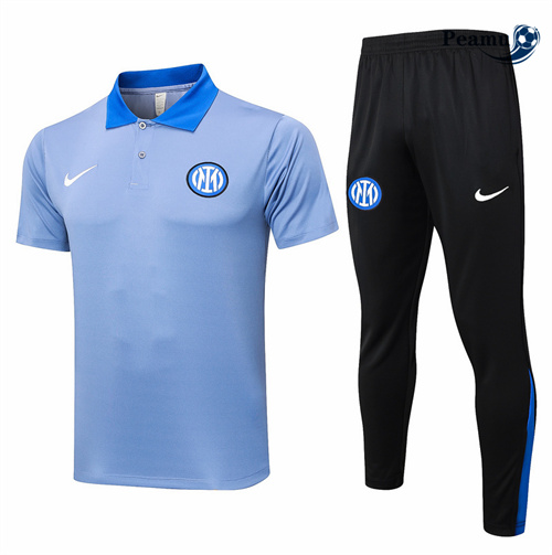 Collezione Kit Maglia Formazione Inter Milan Polo + Pantaloncini grigio 2024-2025