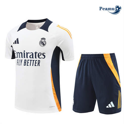 Vendita Kit Maglia Formazione Real Madrid Bambino + Pantaloncini Bianco 2024-2025