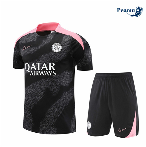 Collezione Kit Maglia Formazione PSG Bambino + Pantaloncini Nera 2024-2025