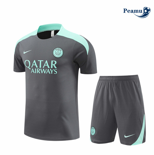 Grossista Kit Maglia Formazione PSG Bambino + Pantaloncini grigio 2024-2025