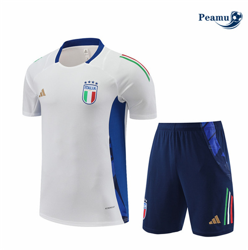 Promozionale Kit Maglia Formazione Italia Bambino + Pantaloncini Bianco 2024-2025