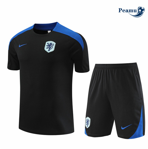 Vendere Kit Maglia Formazione Paesi Bassi Bambino + Pantaloncini Nera 2024-2025