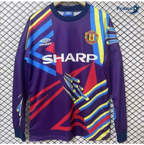 Classico Maglie Calcio Manchester United Portiere Manica lunga Viola 1992-93