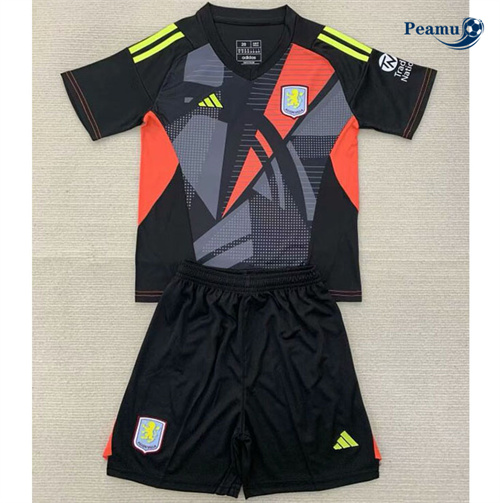 Maglia Calcio Aston Villa Bambino Portiere nero 2024-2025