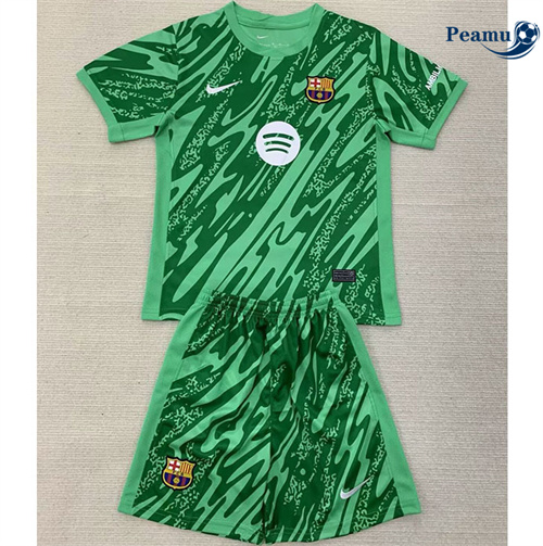 Maglia Calcio Barcellona Bambino Portiere Verde 2024-2025