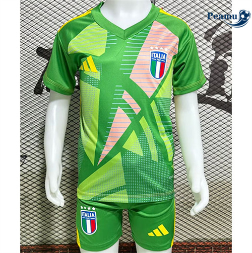Maglia Calcio Italia Bambino Portiere Verde 2024-2025