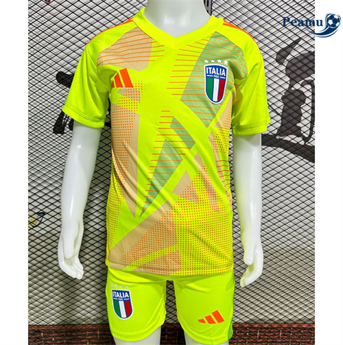 Maglia Calcio Italia Bambino Portiere Giallo 2024-2025