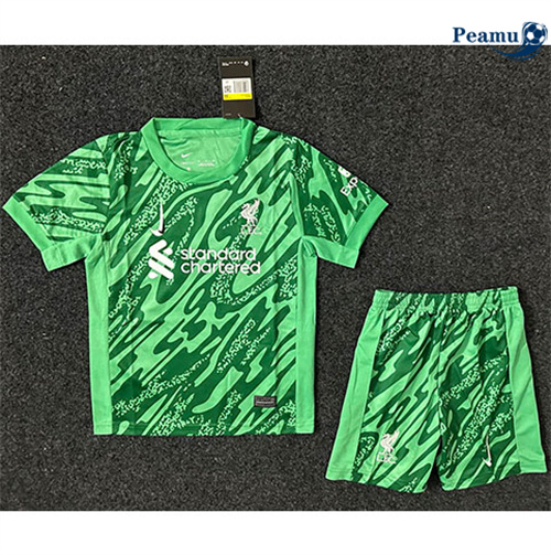 Maglia Calcio Liverpool Bambino Portiere Verde 2024-2025