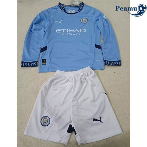 Maglia Calcio Manchester City Bambino Prima Manica lunga 2024-2025