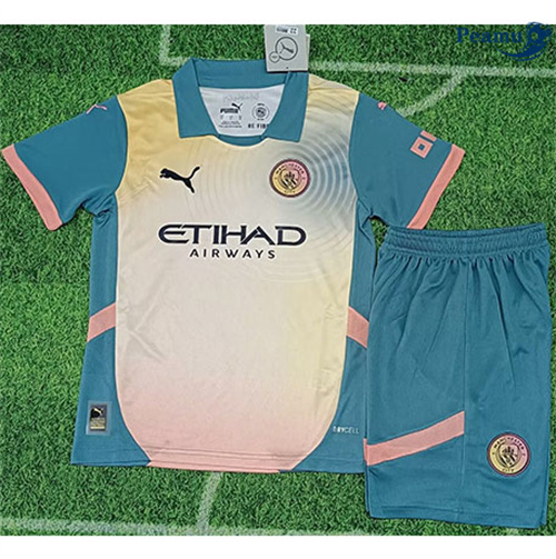 Maglia Calcio Manchester City Bambino Quarto 2024-2025