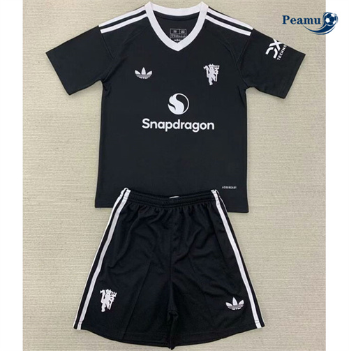 Maglia Calcio Manchester United Bambino Portiere nero 2024-2025