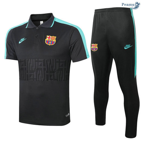 Kit Maglia Formazione POLO Barcellona + Pantaloni Nero 2020-2021