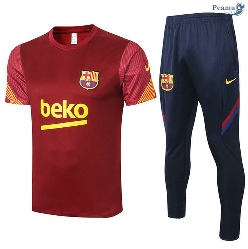 Kit Maglia Formazione Barcellona + Pantaloni Jujube Rosso 2020-2021
