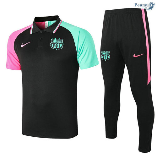 Kit Maglia Formazione POLO Barcellona + Pantaloni Nero Bicolore 2020-2021