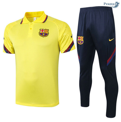 Kit Maglia Formazione POLO Barcellona + Pantaloni Giallo 2020-2021