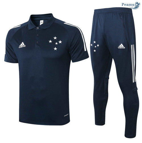 Kit Maglia Formazione POLO Cruzeiro + Pantaloni Blu Navy 2020-2021
