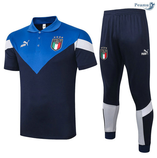 Kit Maglia Formazione POLO Italia + Pantaloni Blu 2020-2021