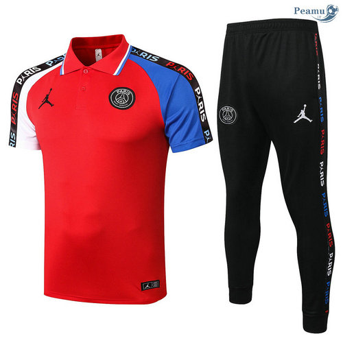 Kit Maglia Formazione POLO Jordan + Pantaloni Rosso/Bianca/Blu 2020-2021