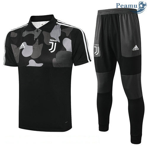 Kit Maglia Formazione POLO Juventus + Pantaloni Nero 2020-2021