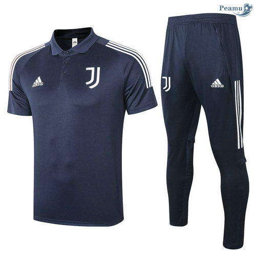 Kit Maglia Formazione POLO Juventus + Pantaloni Blu Navy 2020-2021