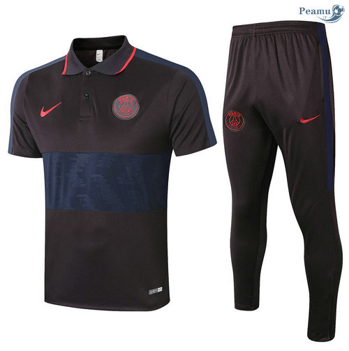 Kit Maglia Formazione POLO PSG + Pantaloni Nero/Blu 2020-2021