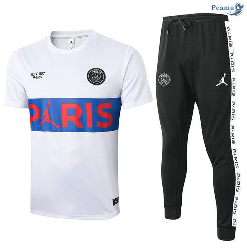 Kit Maglia Formazione PSG + Pantaloni Bianca (Blu Pris) 2020-2021
