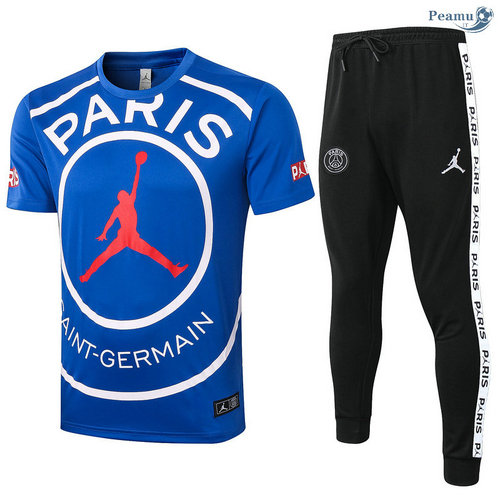 Kit Maglia Formazione PSG Jordan + Pantaloni Blu LOGO Jordan 2020-2021