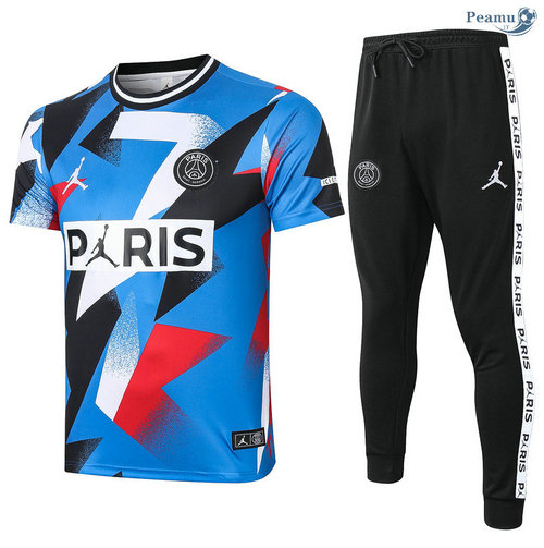 Kit Maglia Formazione PSG Jordan + Pantaloni Blu Col Rond 2020-2021