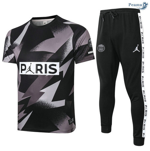 Kit Maglia Formazione PSG Jordan + Pantaloni Nero/Grigio 2020-2021